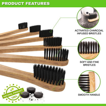 Dental Expert Biodegradable Bamboo Toothbrushes, Is Wooden – Pack of 3