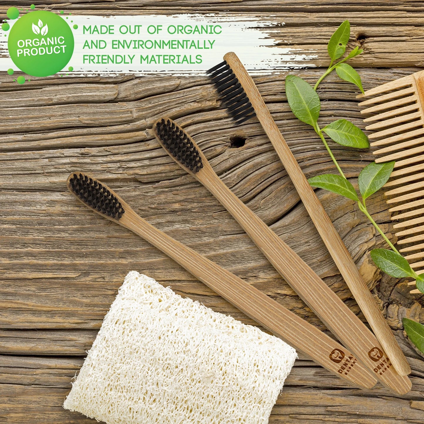 Dental Expert Biodegradable Bamboo Toothbrushes, Is Wooden – Pack of 3