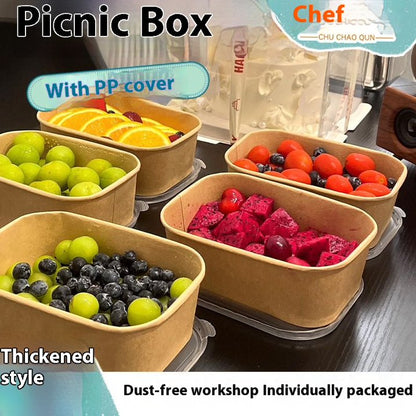Kraft Paper Disposable Lunch Boxes with Lids 750ml, 30 Pack