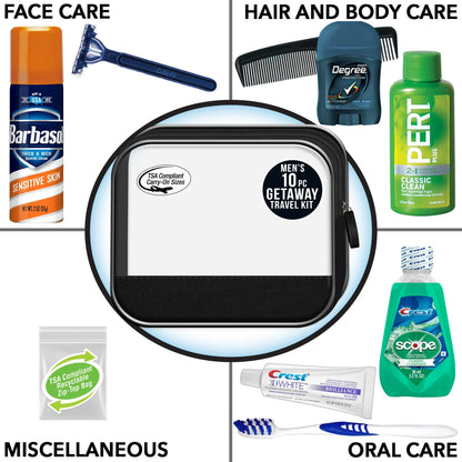 Men’s Get Away Travel Kit 10 Piece Set