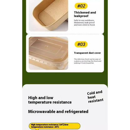 Kraft Paper Disposable Lunch Boxes with Lids 750ml, 30 Pack