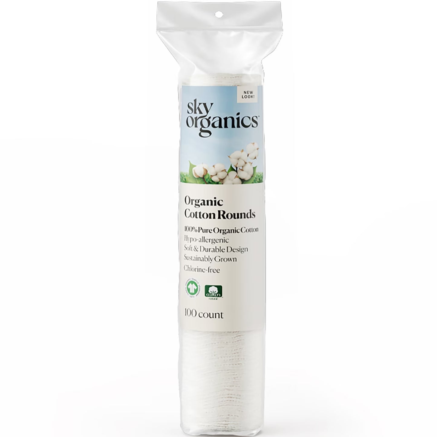 Sky Organics Biodegradable Cotton Rounds Cruelty-Free, 100 Count