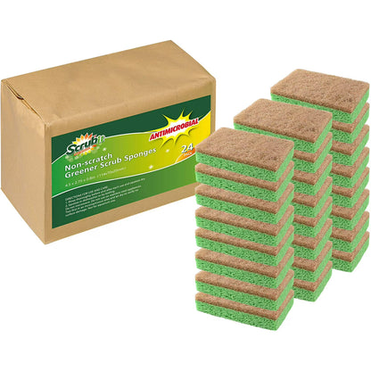 Scrub-It Natural Plant-Based Scrub Sponges Biodegradable, 24 Pack