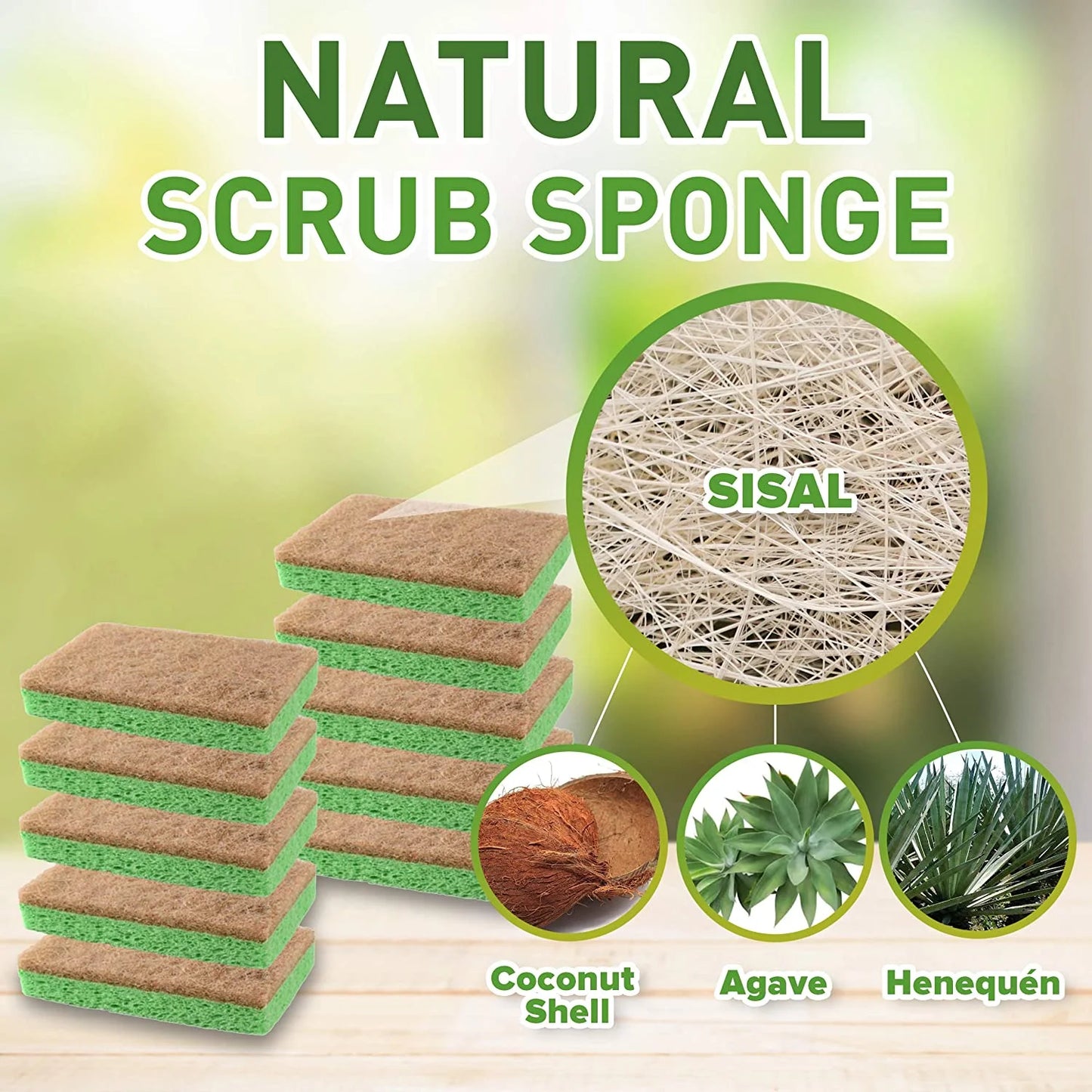 Scrub-It Natural Plant-Based Scrub Sponges Biodegradable, 24 Pack