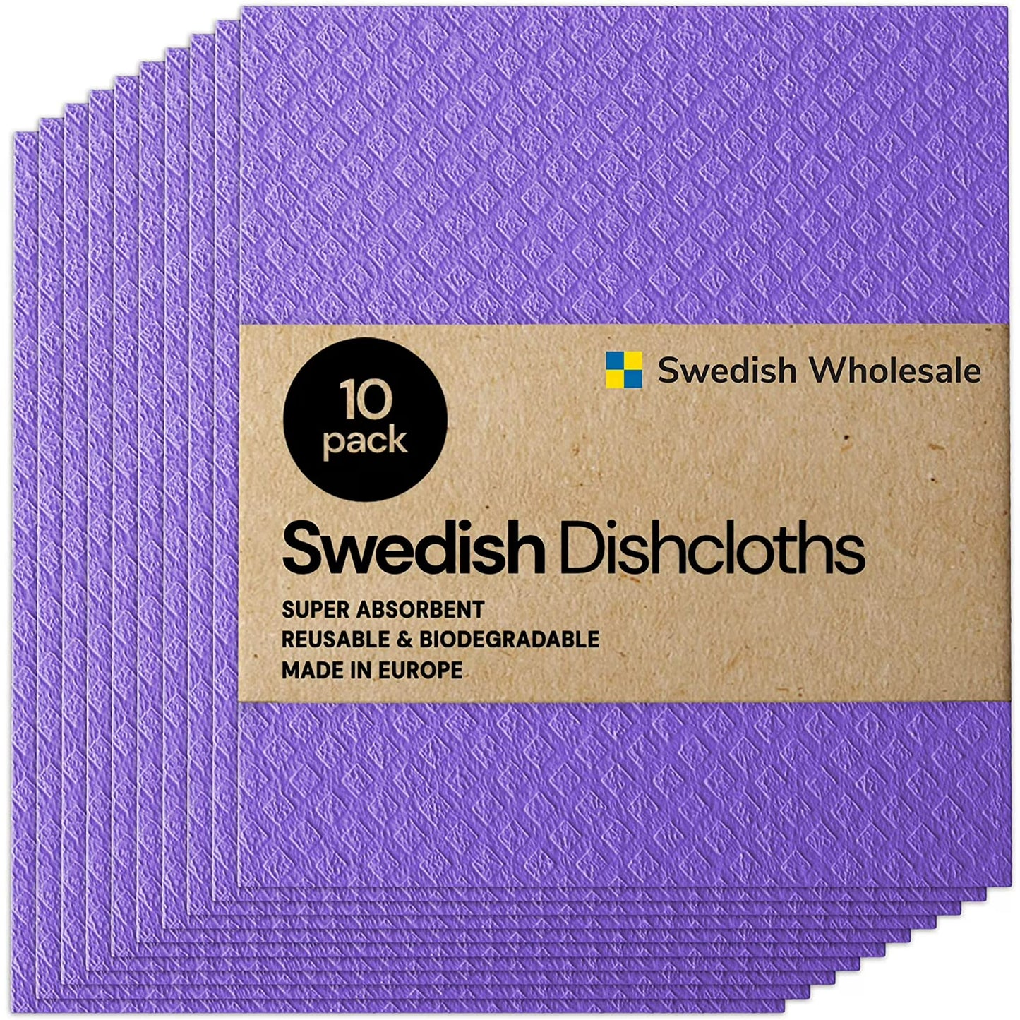 Swedish Wholesale Swedish Dish Cloths Reusable, 10 Pack